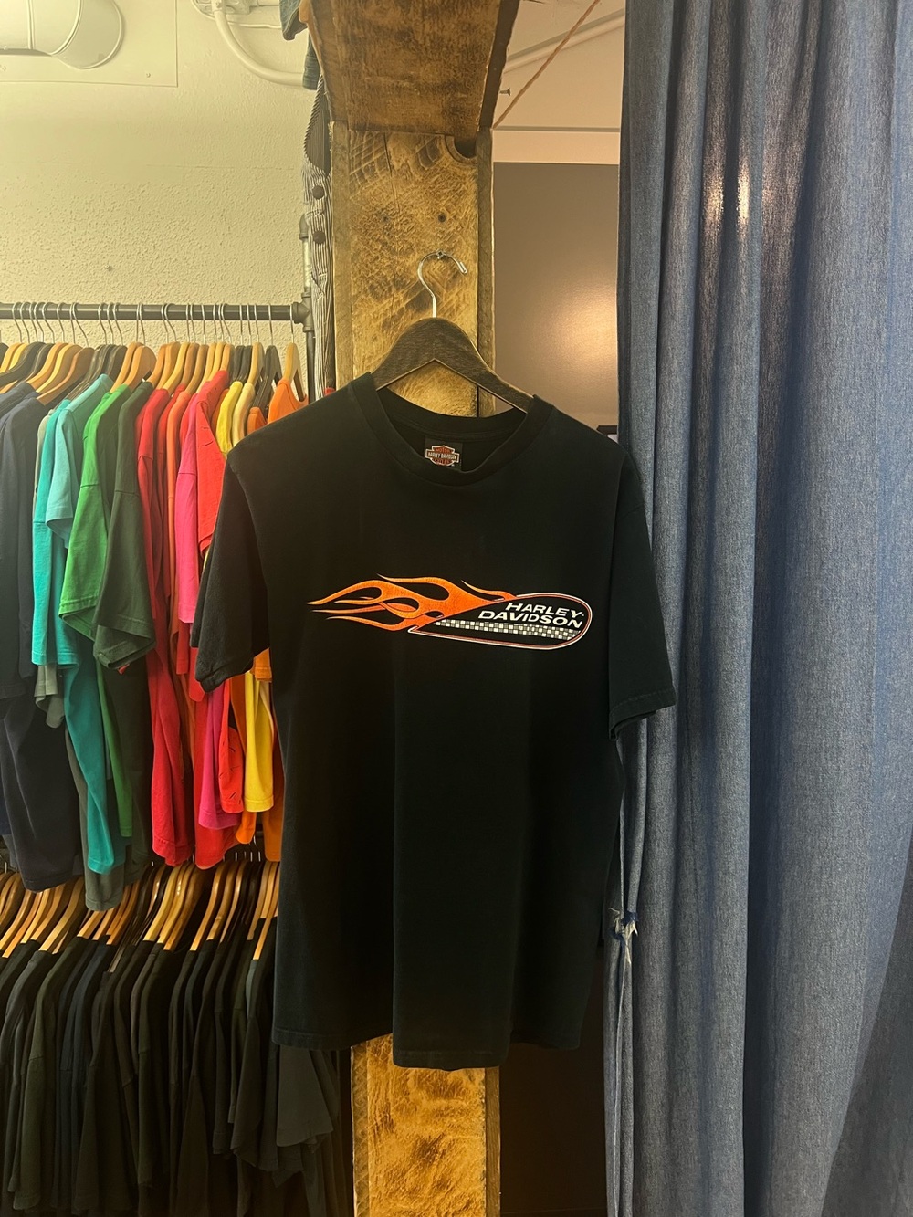 Vintage 1997 Harley Davidson Tacoma, WA Black Graphic T-shirt